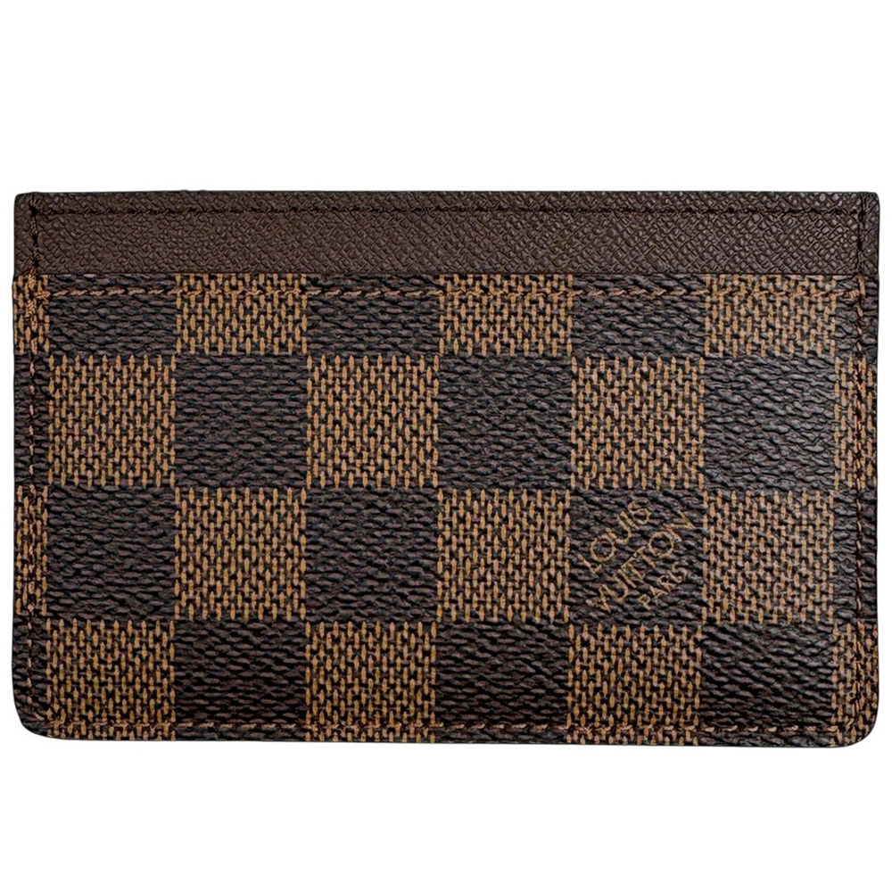 Louis Vuitton Porte Cartes Card Pass Case Wallet Damier Brown